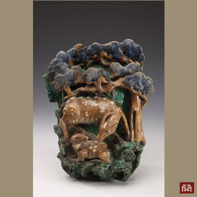 Flower Holder with Pine and Deer（1840-1949）