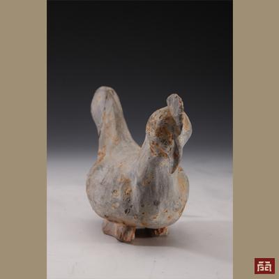Han dynasty grey pottery chicken
