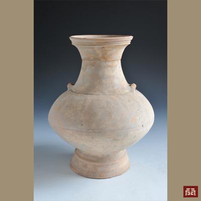 Han dynasty double ear pottery pot